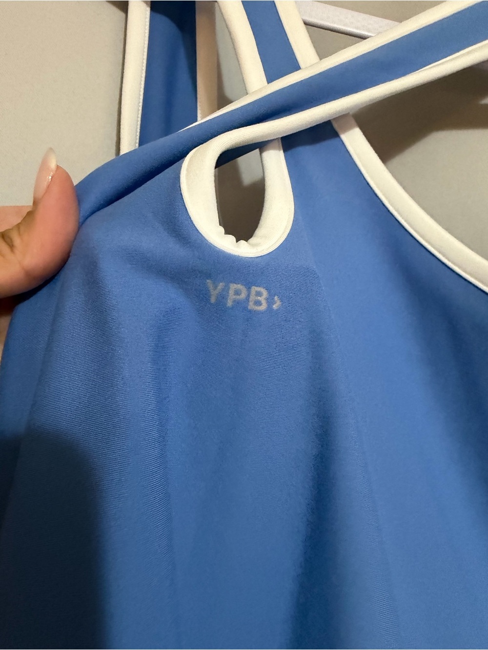Abercrombie & Fitch Periwinkle Square-Neck Swim Dress with White Trim - Picture 5 of 7